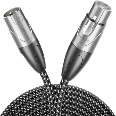 deleyCON 20 m Cabo de microfone XLR macho a XLR feminino (qualidade de estúdio, cobre OFC) para microfones, amplificadores, mesas de mistura, estudos de gravação, altifalantes 3 polos deleyCON 20 m Cabo de microfone XLR macho a XLR feminino (qualidade de estúdio, cobre OFC) para microfones, amplificadores, mesas de mistura, estudos de gravação, altifalantes 3 polos