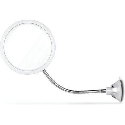 Mirrorvana Espelho de barbear anti-embaciamento flexível para duche com ventosa e rotação de 360° espelho redondo de casa de banho inquebrável, 17 cm de diâmetro Mirrorvana Espelho de barbear anti-embaciamento flexível para duche com ventosa e rotação de 360° espelho redondo de casa de banho inquebrável, 17 cm de diâmetro