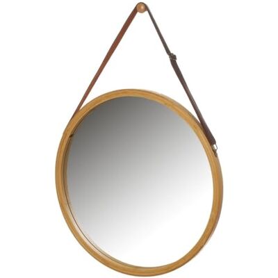 LOLAhome Espelho redondo de parede de bambu natural de 60 cm com alça ajustável Alça ajustável em couro sintético. Armação de bambu natural. Inclui alça de suspensão. Espelho de parede para casa de banho LOLAhome Espelho redondo de parede de bambu natural de 60 cm com alça ajustável Alça ajustável em couro sintético. Armação de bambu natural. Inclui alça de suspensão. Espelho de parede para casa de banho