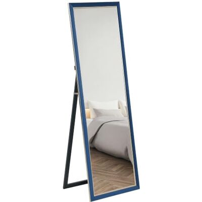 HOMCOM Espelho de corpo inteiro, espelho de pé ou de parede, 150 x 50 cm Moldura em veludo, com suporte, para sala de estar quarto HOMCOM Espelho de corpo inteiro, espelho de pé ou de parede, 150 x 50 cm Moldura em veludo, com suporte, para sala de estar quarto