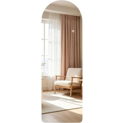 HOMCOM Espelho de corpo inteiro com luzes sem moldura 120 x 40 cm Espelho de parede arqueado, 3 temperaturas de cor, brilho ajustável, função de memória, para quarto, sala de estar HOMCOM Espelho de corpo inteiro com luzes sem moldura 120 x 40 cm Espelho de parede arqueado, 3 temperaturas de cor, brilho ajustável, função de memória, para quarto, sala de estar
