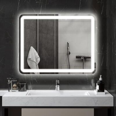 HOMCOM Espejo de Baño con Luces LED 70x90 cm Antivaho Horizontal/Vertical Espelho de parede, 3 cores de luz, brilho regulável, função de memória, interruptor tátil, IP44 HOMCOM Espejo de Baño con Luces LED 70x90 cm Antivaho Horizontal/Vertical Espelho de parede, 3 cores de luz, brilho regulável, função de memória, interruptor tátil, IP44