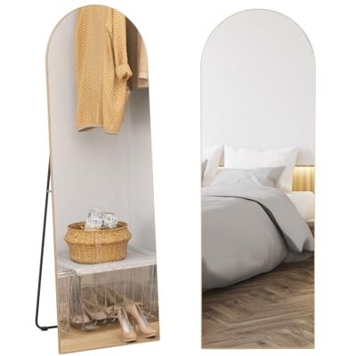 HOMCOM Espelho de corpo inteiro de pé arqueado sem moldura 150 x 50 cm Independente, apoiado e de parede, para quarto, sala de estar HOMCOM Espelho de corpo inteiro de pé arqueado sem moldura 150 x 50 cm Independente, apoiado e de parede, para quarto, sala de estar