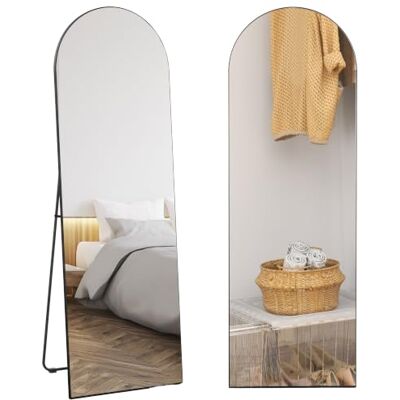 HOMCOM Espelho de corpo inteiro de pé arqueado sem moldura 150 x 50 cm Independente, apoiado e de parede, para quarto, sala de estar HOMCOM Espelho de corpo inteiro de pé arqueado sem moldura 150 x 50 cm Independente, apoiado e de parede, para quarto, sala de estar