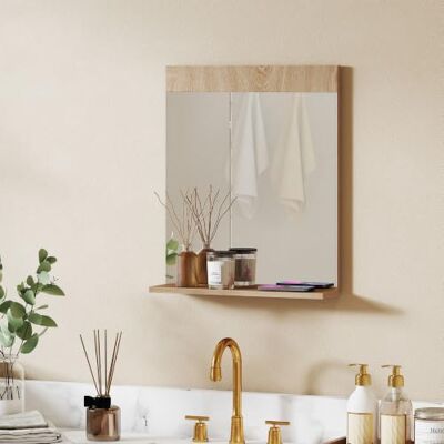 HOMCOM Espelho de casa de banho espelho de parede com prateleira aberta Espelho para entrada, corredor, 50 x 12 x 60 cm HOMCOM Espelho de casa de banho espelho de parede com prateleira aberta Espelho para entrada, corredor, 50 x 12 x 60 cm