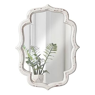 Sintosin Shabby Chic Espelhos decorativos de parede 30 x 40 cm, espelho rústico pequeno com moldura de madeira, espelho oval para sala de estar, quarto, casa de banho, corredor Sintosin Shabby Chic Espelhos decorativos de parede 30 x 40 cm, espelho rústico pequeno com moldura de madeira, espelho oval para sala de estar, quarto, casa de banho, corredor
