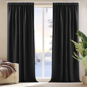 DECONOVO - 140x220 2pc - Preto - curtains DECONOVO - 140x220 2pc - Preto - curtains