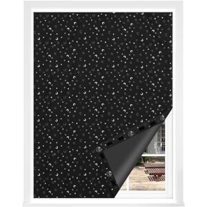 WOLTU Estore opaco com ventosas sem perfuração, proteção solar portátil e ajustável com ventosas e velcro de velcro, cortina opaca para quarto e viagens, 130 x 200 cm, preto com motivos WOLTU Estore opaco com ventosas sem perfuração, proteção solar portátil e ajustável com ventosas e velcro de velcro, cortina opaca para quarto e viagens, 130 x 200 cm, preto com motivos