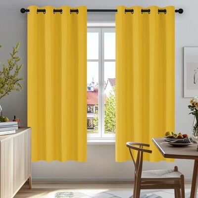 Deconovo - Cortinas blackout 117x138 - 2 peças - Amarelo - Curtains Deconovo - Cortinas blackout 117x138 - 2 peças - Amarelo - Curtains