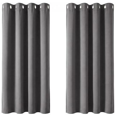 Deconovo 117x138 cm 2 peças cortinas blackout cinza claro Deconovo 117x138 cm 2 peças cortinas blackout cinza claro