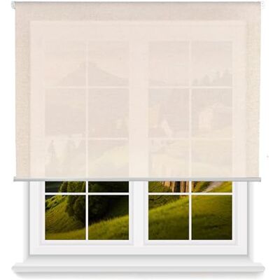 WELL HOME MOBILIARIO & DECORACIÓN Well Home Estore de rolo translúcido liso, cor linho, 180 x 175 cm (largura x comprimento), tamanho do tecido 177 x 170 cm WELL HOME MOBILIARIO & DECORACIÓN Well Home Estore de rolo translúcido liso, cor linho, 180 x 175 cm (largura x comprimento), tamanho do tecido 177 x 170 cm