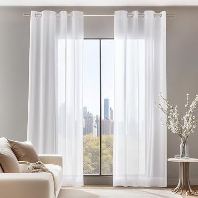 Deconovo - Voile Curtain Set 2P - White - Cortinas Deconovo - Voile Curtain Set 2P - White - Cortinas