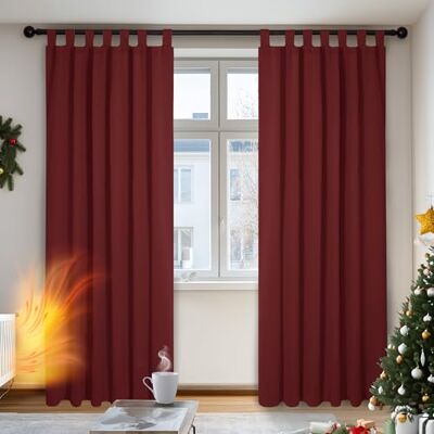 Deconovo - Tende Oscuranti 140x200 - Rosso Scuro - Curtains Deconovo - Tende Oscuranti 140x200 - Rosso Scuro - Curtains