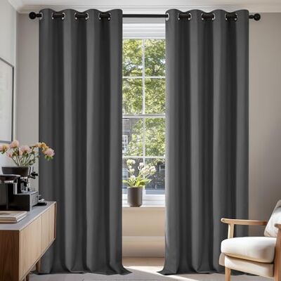 Deconovo - Cortinas blackout 2P 140x290 - Cinzento Escuro Deconovo - Cortinas blackout 2P 140x290 - Cinzento Escuro