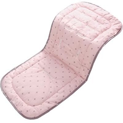 Miracle Baby Almofada para Carro de Bebê, Colchonete para Cadeira de Passeio Universal Transpirável, para o Carrinho e Assento de Carro, 100% Algodão (Cruz Cinza Rosa) Miracle Baby Almofada para Carro de Bebê, Colchonete para Cadeira de Passeio Universal Transpirável, para o Carrinho e Assento de Carro, 100% Algodão (Cruz Cinza Rosa)