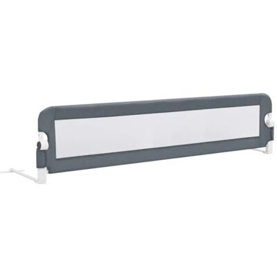 vidaXL Barreira de Segurança para Berço Cinza 180x42cm Poliéster - Barreira de Segurança para Berço vidaXL Barreira de Segurança para Berço Cinza 180x42cm Poliéster - Barreira de Segurança para Berço