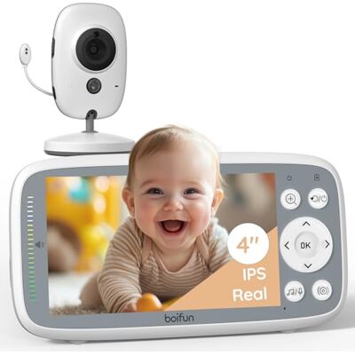 BOIFUN Camara Vigilancia Bebe sin WiFi, Nocturna Invisible, Pantalla 4" IPS Baby Monitor com câmara, monitor de bebé, HD 720P, intercomunicador para bebé, VOX, sensor de temperatura, músicas de berço BOIFUN Camara Vigilancia Bebe sin WiFi, Nocturna Invisible, Pantalla 4" IPS Baby Monitor com câmara, monitor de bebé, HD 720P, intercomunicador para bebé, VOX, sensor de temperatura, músicas de berço