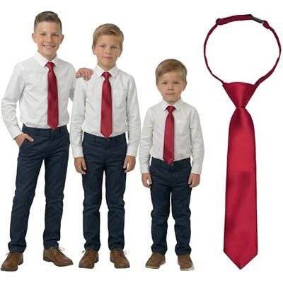 DonDon Gravata infantil pré-atada e ajustável com clipe de 3 comprimentos para pequenos, crianças e adolescentes ideal para casamentos, batizados e comunhões DonDon Gravata infantil pré-atada e ajustável com clipe de 3 comprimentos para pequenos, crianças e adolescentes ideal para casamentos, batizados e comunhões