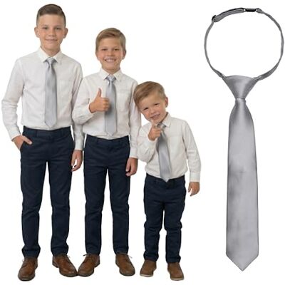 DonDon Gravata infantil pré-atada e ajustável com clipe de 3 comprimentos para pequenos, crianças e adolescentes ideal para casamentos, batizados e comunhões DonDon Gravata infantil pré-atada e ajustável com clipe de 3 comprimentos para pequenos, crianças e adolescentes ideal para casamentos, batizados e comunhões