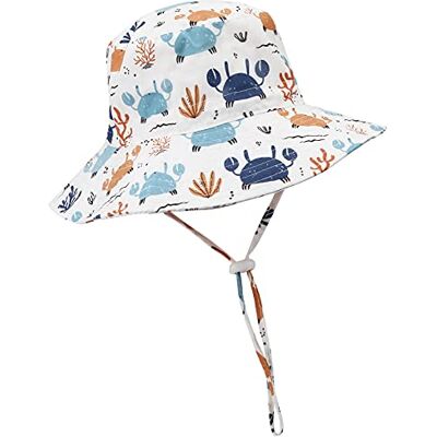 DRESHOW Unisexo Bebé Niña Niño Sombrero de Sol Verano Algodón Ajustable Pescador Gorra Protección de Sol Anti UV Para Exteriores/Natación/Playa/Piscina UPF 50+ DRESHOW Unisexo Bebé Niña Niño Sombrero de Sol Verano Algodón Ajustable Pescador Gorra Protección de Sol Anti UV Para Exteriores/Natación/Playa/Piscina UPF 50+