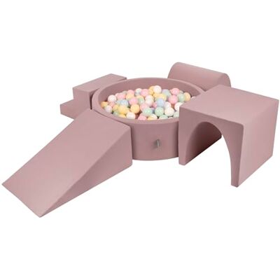 KiddyMoon Parque infantil de espuma com piscina redonda de bolas e piscina (200 bolas) versão 3 para crianças, cinzenta: Azul pastel/amarelo pastel/branco/hortelã/rosa claro KiddyMoon Parque infantil de espuma com piscina redonda de bolas e piscina (200 bolas) versão 3 para crianças, cinzenta: Azul pastel/amarelo pastel/branco/hortelã/rosa claro
