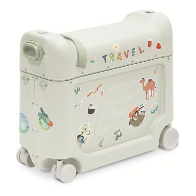 Stokke JetKids BedBox Mala para crianças dos 2 aos 7 anos (até 35 kg), transforma-se em cama, inclui colchão, autocolantes decorativos e correia de transporte ajustável, Sea Green Stokke JetKids BedBox Mala para crianças dos 2 aos 7 anos (até 35 kg), transforma-se em cama, inclui colchão, autocolantes decorativos e correia de transporte ajustável, Sea Green