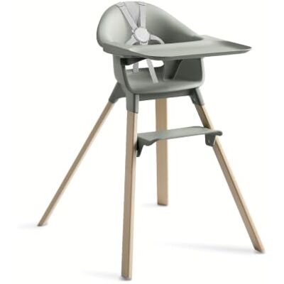 Stokke Clikk Cadeira alta portátil para bebé com bandeja, apoio para os pés e arnês, fácil montagem sem ferramentas para casa e viagens, de 6 meses a 3 anos, verde glaciar Stokke Clikk Cadeira alta portátil para bebé com bandeja, apoio para os pés e arnês, fácil montagem sem ferramentas para casa e viagens, de 6 meses a 3 anos, verde glaciar