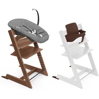 Stokke Cadeira alta Tripp Trapp , Warm Brown (inclui cadeira + Baby Set 2) com Newborn Set (antracite), design seguro, ajustável e ergonómico Stokke Cadeira alta Tripp Trapp , Warm Brown (inclui cadeira + Baby Set 2) com Newborn Set (antracite), design seguro, ajustável e ergonómico