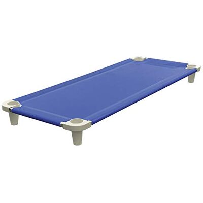 Acrimet Berço para crianças, cama portátil para crianças, empilhável, 52 polegadas de comprimento (tubos de aço inoxidável) (tecido de malha respirável azul pernas cinzentas) (1 pacote) Acrimet Berço para crianças, cama portátil para crianças, empilhável, 52 polegadas de comprimento (tubos de aço inoxidável) (tecido de malha respirável azul pernas cinzentas) (1 pacote)