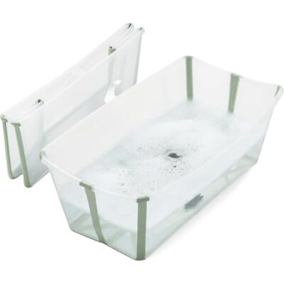Stokke ® Flexi Bath® Banheira para bebés, parávulos e crianças extremamente leve e dobrável Cor: verde transparente Stokke ® Flexi Bath® Banheira para bebés, parávulos e crianças extremamente leve e dobrável Cor: verde transparente