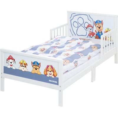 roba Paw Patrol cama infantil Montessori 70 x 140 cm para crianças sommier e roupa de cama utilizável até 7 anos branco / design de cães chase marshall, rubble, skye roba Paw Patrol cama infantil Montessori 70 x 140 cm para crianças sommier e roupa de cama utilizável até 7 anos branco / design de cães chase marshall, rubble, skye