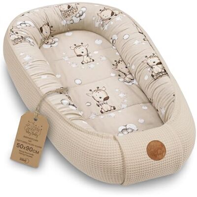 Totsy Baby Ninho para Bebé Recém-Nascido 50x90cm Redutor de Berço Casulo para Partilhar o Leito, Ninho para Dormir de Gofre de Algodão, Ideal para Cuna, Moisés e Viagem, Girafas Totsy Baby Ninho para Bebé Recém-Nascido 50x90cm Redutor de Berço Casulo para Partilhar o Leito, Ninho para Dormir de Gofre de Algodão, Ideal para Cuna, Moisés e Viagem, Girafas