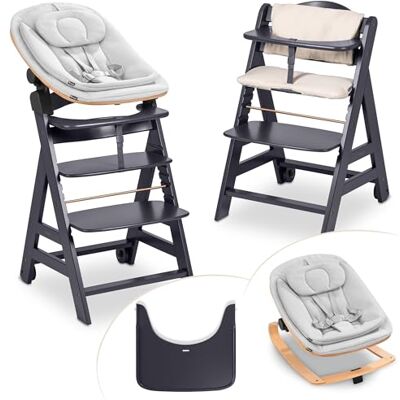 hauck Beta Plus Newborn Set Eco Bouncer Cadeira alta de madeira para bebé desde o nascimento cadeiras cadeiras cadeiras cadeias para crianças com rede recém-nascidos almofada e bandeja cinzento hauck Beta Plus Newborn Set Eco Bouncer Cadeira alta de madeira para bebé desde o nascimento cadeiras cadeiras cadeiras cadeias para crianças com rede recém-nascidos almofada e bandeja cinzento