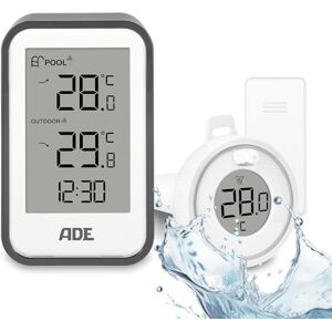 ADE Termómetro digital para aquário de piscina, termómetro de piscina flutuante, para banheira de hidromassagem, banheira, lagoa, termómetro de água com sensor exterior, incl. Pilhas ADE Termómetro digital para aquário de piscina, termómetro de piscina flutuante, para banheira de hidromassagem, banheira, lagoa, termómetro de água com sensor exterior, incl. Pilhas