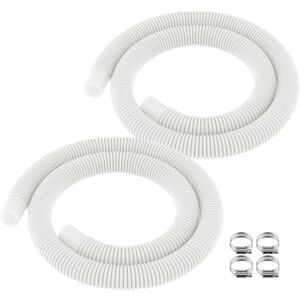 ANTOBLE Mangueira de substituição para mangueira de piscina para acessórios de piscinas elevadas mangueira de substituição para bomba de piscina, 59" x 1,25" com 4 clipes 2 peças ANTOBLE Mangueira de substituição para mangueira de piscina para acessórios de piscinas elevadas mangueira de substituição para bomba de piscina, 59" x 1,25" com 4 clipes 2 peças