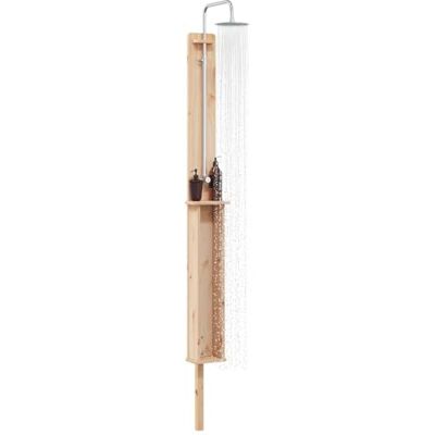 vidaXL Chuveiro exterior ajustável natural 24 x 19 x 246 cm, chuveiro moderno, resistente ao clima, fonte de pátio, higiene para a piscina, acessório para jardim vidaXL Chuveiro exterior ajustável natural 24 x 19 x 246 cm, chuveiro moderno, resistente ao clima, fonte de pátio, higiene para a piscina, acessório para jardim