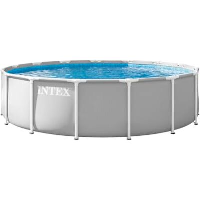 Intex Piscina desmontável, cinzento, D457 x 107 cm, capacidade para 14,614 litros, escada, tapeçaria, cobertor, estrutura metálica, montagem 45 minutos, conexões Ø 32 mm (56084) Intex Piscina desmontável, cinzento, D457 x 107 cm, capacidade para 14,614 litros, escada, tapeçaria, cobertor, estrutura metálica, montagem 45 minutos, conexões Ø 32 mm (56084)