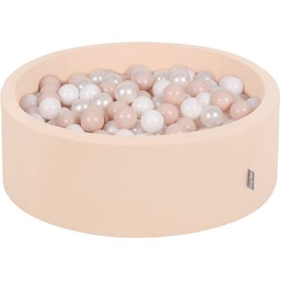 KiddyMoon Piscina de Bolas 90 x 30 cm/200 Bolas ∅ 7 cm para Crianças, Bege: Bege Pastel/Branco/Pérola KiddyMoon Piscina de Bolas 90 x 30 cm/200 Bolas ∅ 7 cm para Crianças, Bege: Bege Pastel/Branco/Pérola