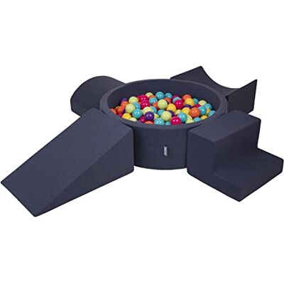 KiddyMoon Parque Infantil de Espuma com Piscina de Bolas Redonda (200 Bolas) para Crianças, Azul Marinho:Verdeclr/Amari/Turq/Naran/Rosaos/Morad KiddyMoon Parque Infantil de Espuma com Piscina de Bolas Redonda (200 Bolas) para Crianças, Azul Marinho:Verdeclr/Amari/Turq/Naran/Rosaos/Morad