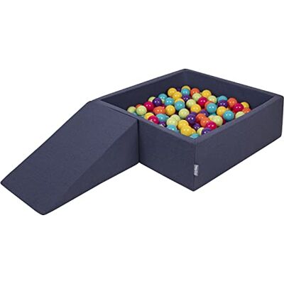 KiddyMoon Parque infantil de espuma com piscina quadrada de bolas (200 bolas) para crianças, azul-marinho: verdeclr/Amari/Turq/Naran/Rosa/Morad KiddyMoon Parque infantil de espuma com piscina quadrada de bolas (200 bolas) para crianças, azul-marinho: verdeclr/Amari/Turq/Naran/Rosa/Morad
