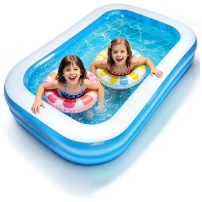 Onalix Piscina insuflável retangular, 200 x 140 x 45 cm, piscina infantil, proteção de espaço em PVC, centro de jogos aquáticos portátil para jardim e terraço Onalix Piscina insuflável retangular, 200 x 140 x 45 cm, piscina infantil, proteção de espaço em PVC, centro de jogos aquáticos portátil para jardim e terraço