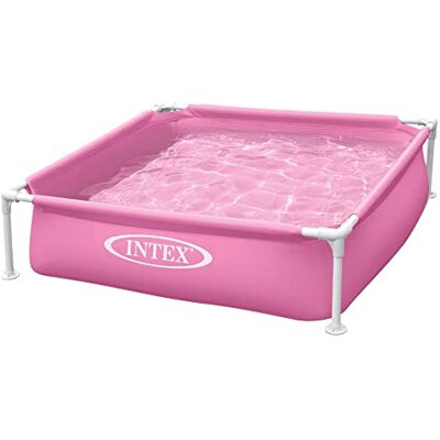 Intex Piscina removível pequena infantil rosa, medidas 122 x 122 x 30 cm, com tampa de escoamento, capacidade de 342 litros, inclui adesivo de reparação, piscina pequena, piscinas para crianças () Intex Piscina removível pequena infantil rosa, medidas 122 x 122 x 30 cm, com tampa de escoamento, capacidade de 342 litros, inclui adesivo de reparação, piscina pequena, piscinas para crianças ()