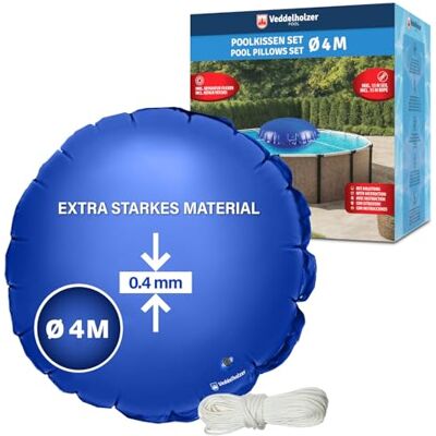 Veddelholzer Almofada redonda XXL de 4 m de diâmetro para conjunto de piscina, inclui corda de fixação de 15 m e kit de reparação, almofada de ar para cobertura de piscina. Acessório de piscina perfeito para Veddelholzer Almofada redonda XXL de 4 m de diâmetro para conjunto de piscina, inclui corda de fixação de 15 m e kit de reparação, almofada de ar para cobertura de piscina. Acessório de piscina perfeito para