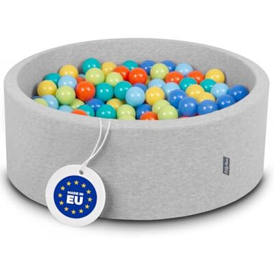KiddyMoon 90X30cm/200 Bolas ∅ 7Cm Piscina De Bolas para Crianças Feita na UE, Cinzaclr:Verdeclar/Laranja/Turquesa/Azul/Azulclaro/Amarelo KiddyMoon 90X30cm/200 Bolas ∅ 7Cm Piscina De Bolas para Crianças Feita na UE, Cinzaclr:Verdeclar/Laranja/Turquesa/Azul/Azulclaro/Amarelo