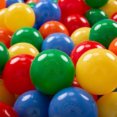 KiddyMoon 50 Bolas/7 cm bolas de plástico para piscina para crianças, amarelo/verde/azul/vermelho/laranja KiddyMoon 50 Bolas/7 cm bolas de plástico para piscina para crianças, amarelo/verde/azul/vermelho/laranja