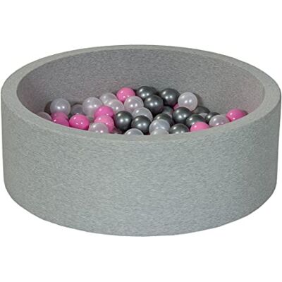 Velinda Piscina infantil para crianças de bolas bolas 200 peças (cores de bolas: Pérola, rosa claro, prateado) Velinda Piscina infantil para crianças de bolas bolas 200 peças (cores de bolas: Pérola, rosa claro, prateado)