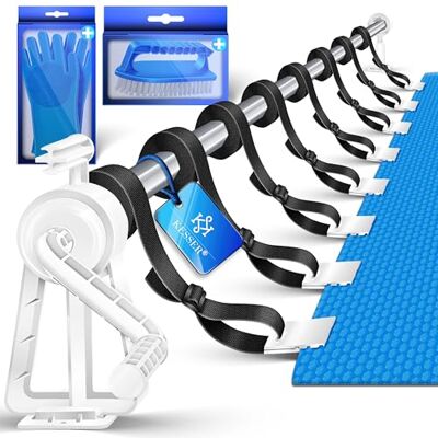 KESSER ® Enrolador de piscina premium sistema de enrolar 1,05 m 6,15 m para tela solar, dispositivo móvel de enrolar da cobertura da piscina e da cobertura Incl. Fitas KESSER ® Enrolador de piscina premium sistema de enrolar 1,05 m 6,15 m para tela solar, dispositivo móvel de enrolar da cobertura da piscina e da cobertura Incl. Fitas