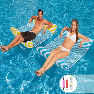 Huifoo Colchón Hinchable para Piscina, 2 Unidades, colchón de Aire, Piscina de Agua, Hamaca para Adultos, Juguete acuático, Hamaca con Red, 4 en 1, colchón de Aire Huifoo Colchón Hinchable para Piscina, 2 Unidades, colchón de Aire, Piscina de Agua, Hamaca para Adultos, Juguete acuático, Hamaca con Red, 4 en 1, colchón de Aire