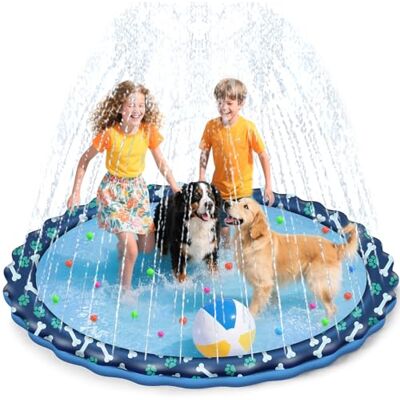 HaoVrisn Jogos de água para crianças exterior, 170 cm, jogos de piscina para crianças, Splash Pad jogos ao ar livre crianças com impressões e desenhos de ossos, antiderrapante e fundo de PVC espesso (170 cm) HaoVrisn Jogos de água para crianças exterior, 170 cm, jogos de piscina para crianças, Splash Pad jogos ao ar livre crianças com impressões e desenhos de ossos, antiderrapante e fundo de PVC espesso (170 cm)