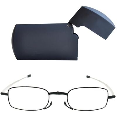 Mini Brille Óculos de leitura dobráveis retangulares com estojo compacto Mini Brille Óculos de leitura dobráveis retangulares com estojo compacto